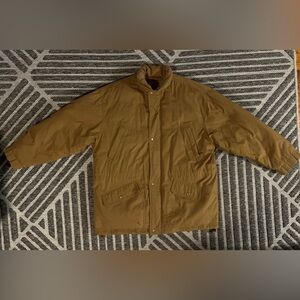 WOOLRICH XL Olive Green Goose Down Vintage Puffer Double Zip & Snap Coat